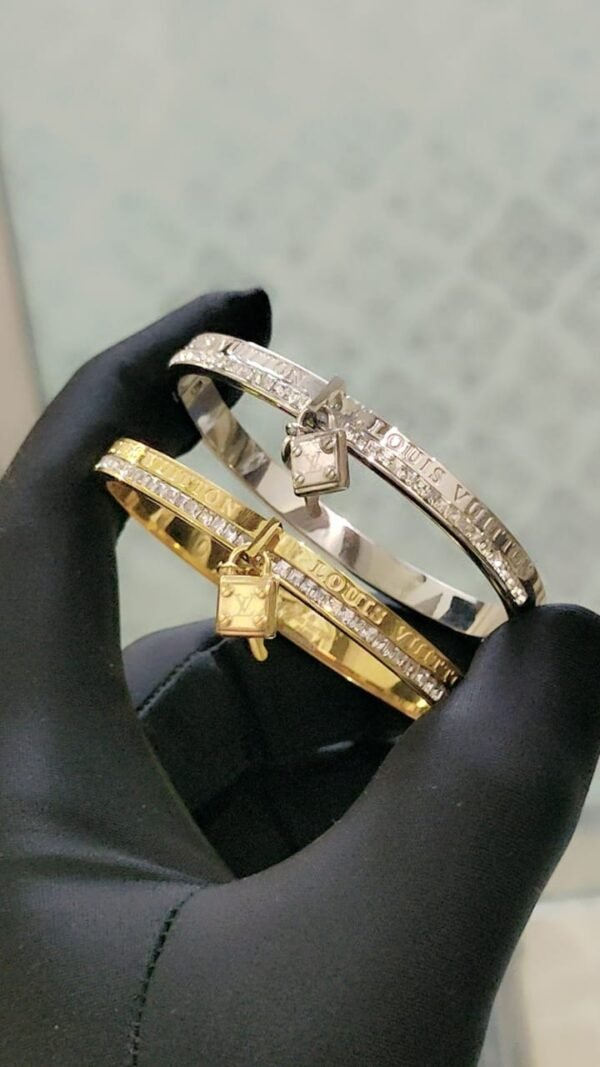 Louis Vuitton Stainless Steel Branded Bracelet (First Copy) - Image 5
